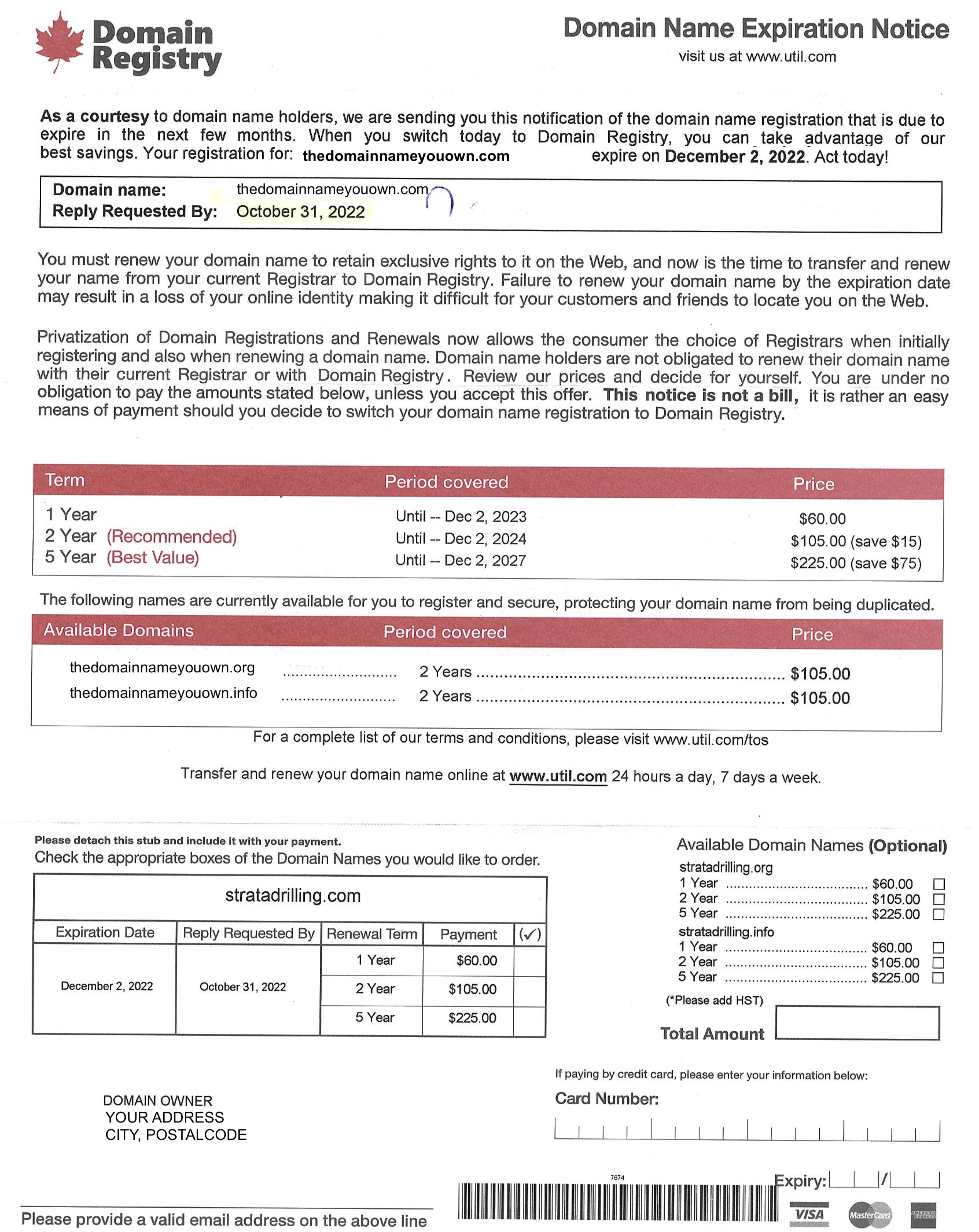 Domain Registry of Canada sample